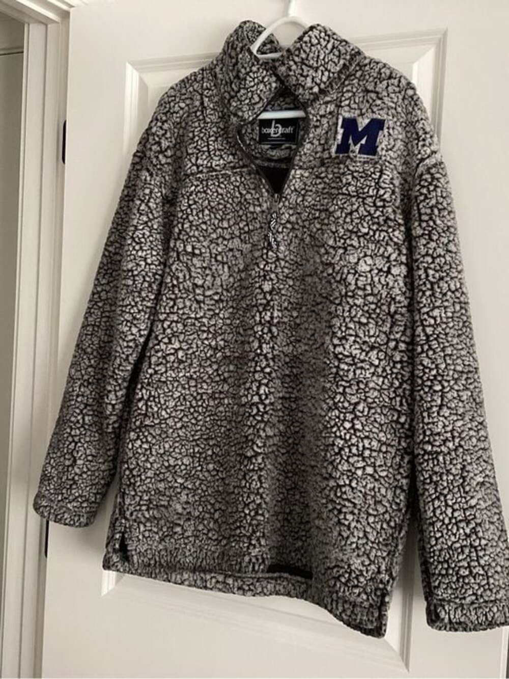 boxercraft University of Michigan  Gray Sherpa Zip-Up Pullover Size 2X